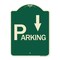 Signmission Parking with Arrow Pointing Down Heavy-Gauge Aluminum Architectural Sign, 24" x 18", G-1824-24520 A-DES-G-1824-24520 - alternate 1